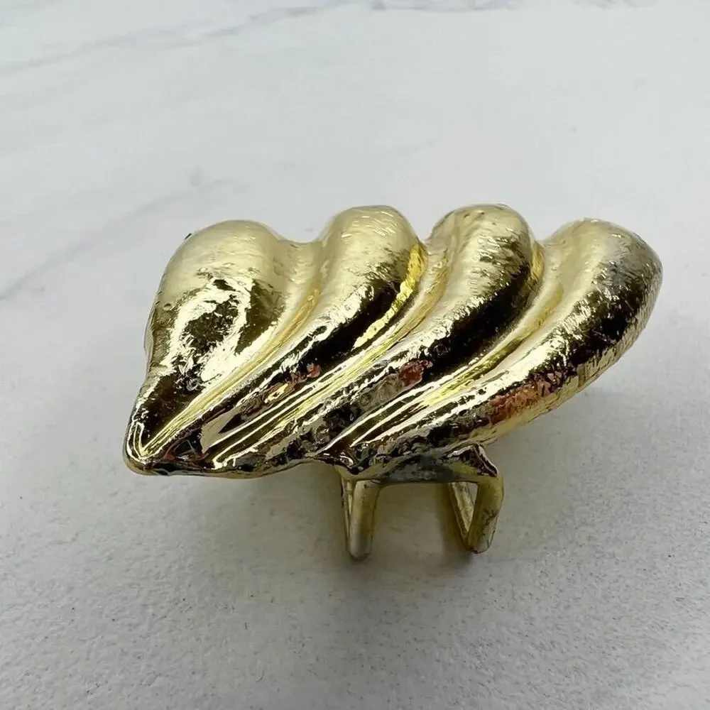 Gold Tone Abstract Wing Belt Buckle Piece